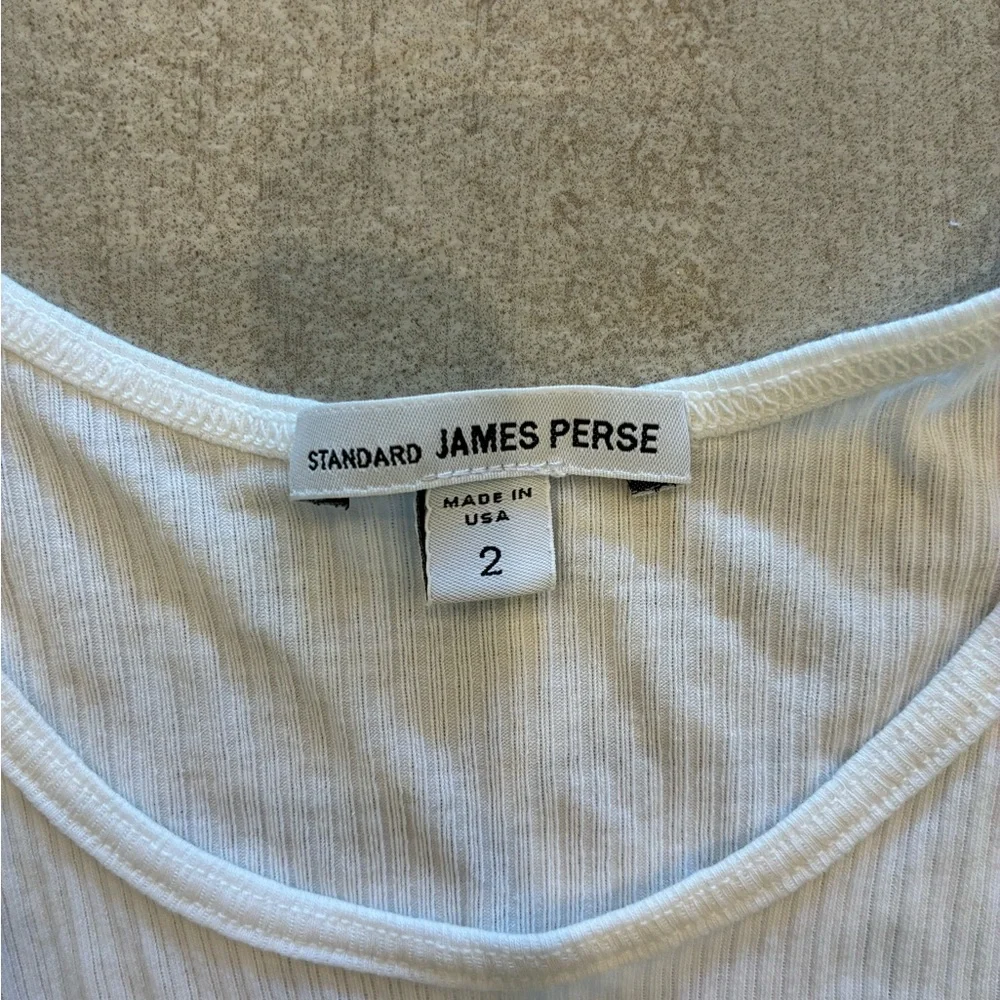 James Perse Ivory Ribbed Tank Top - Picture 3 of 3
